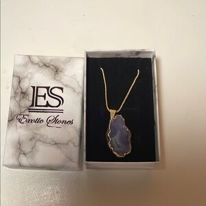 Gold and Purple Pendant Necklace